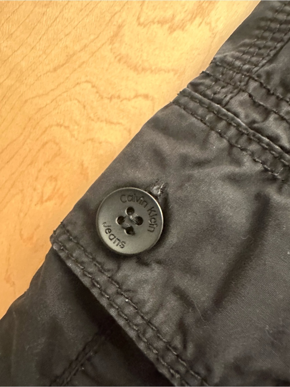 Y2K Vintage Calvin Klein Black Cargo Jogger Capri Pants Gorpcore 100% Cotton - Picture 5 of 10